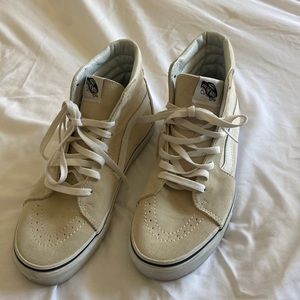 Cream sk8 hi vans